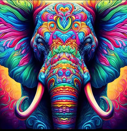 Elephant Diomond Embroidery Painting.