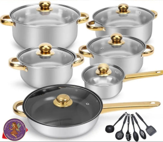 20pcs Stainless Steel Non-Stick Cookware Set