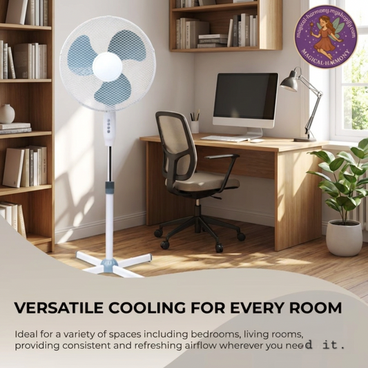 Harewood 16" White Oscillating Floor Fan