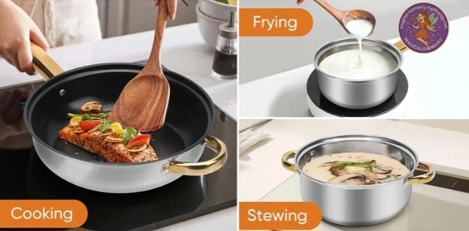 20pcs Stainless Steel Non-Stick Cookware Set