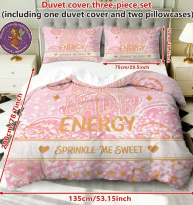 Pink Sprinkle Donut Duvet Set (Single)