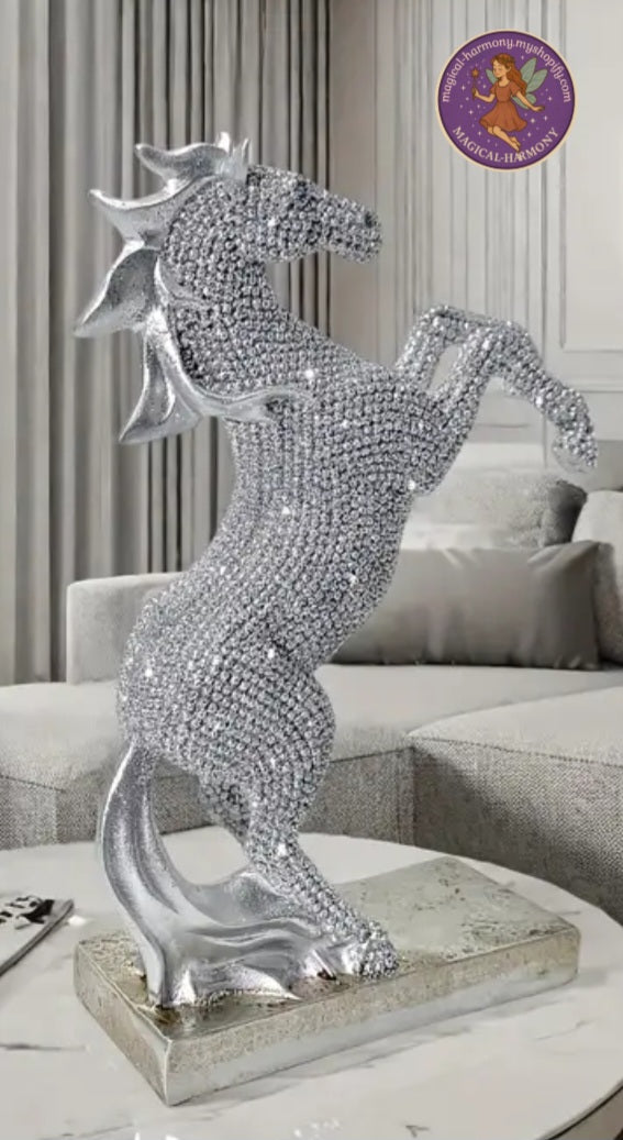 Modern Crystal Horse Sculpture