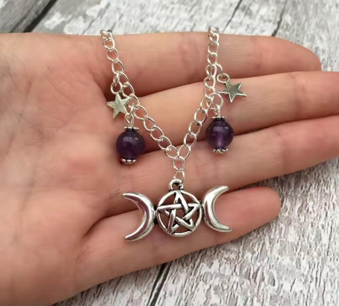 Triple Moon Amathyst Bracelet.