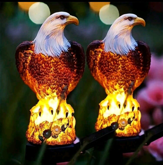 1pc Solar Powered Eagle LED Outdoor Lighting Decor Landscape Lamp, Waterproof Garden Lawn Pathway Patio Holiday Decoration