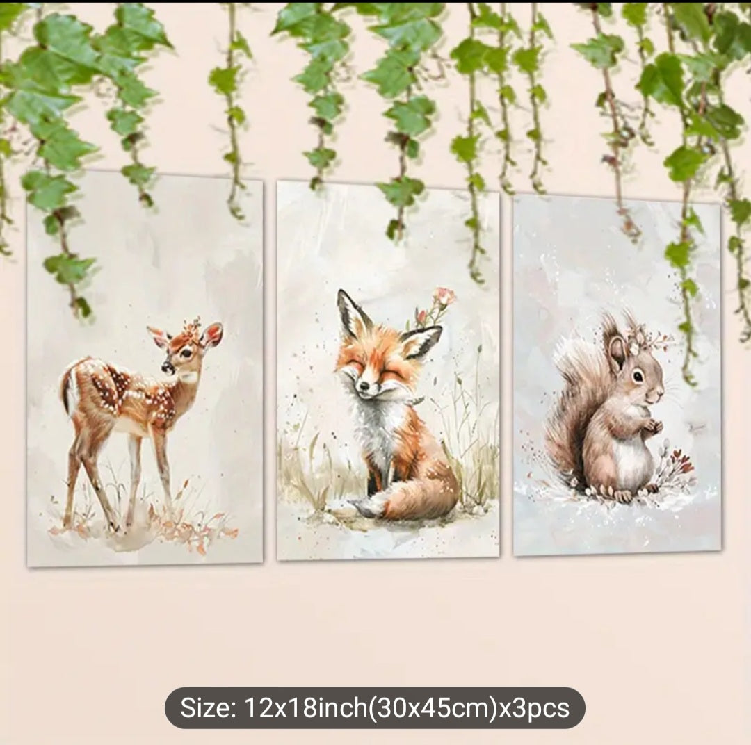 3 Piece Woodland Canvas