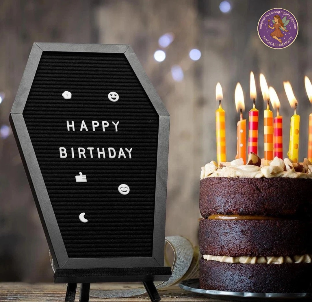 Halloween Coffin Letter Board With Characters Gothic Birthday Wedding Home Decor