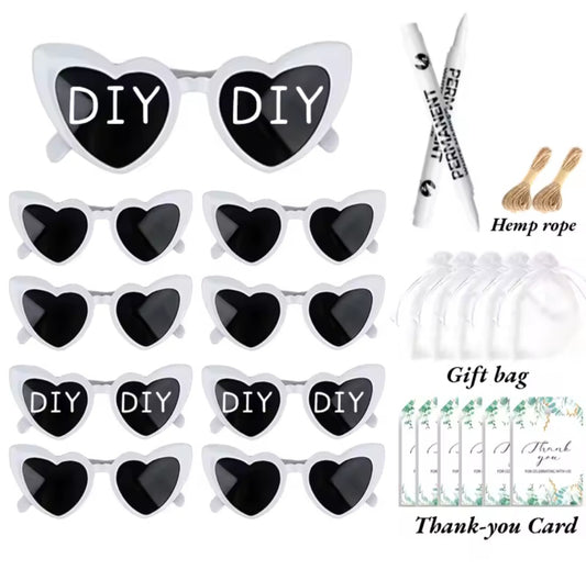 60 Pairs DIY Heart Shaped Sunglasses.