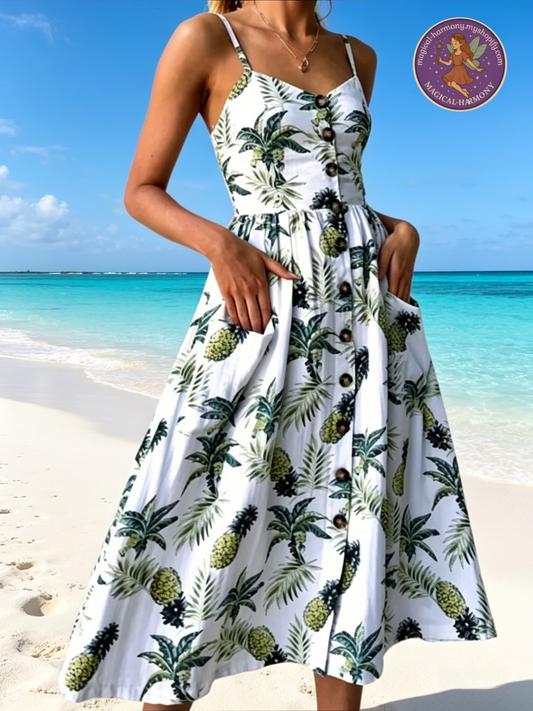 Strappy Summer Beach Midi Dress – Plus Size Dress