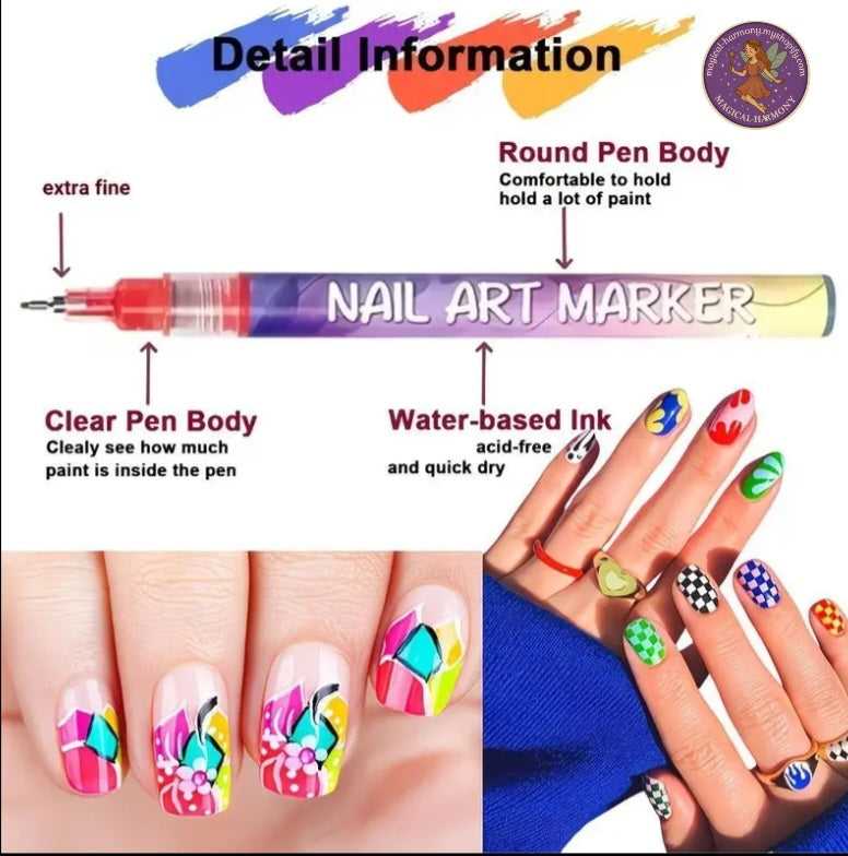 12-Color Nail Art Pen Se