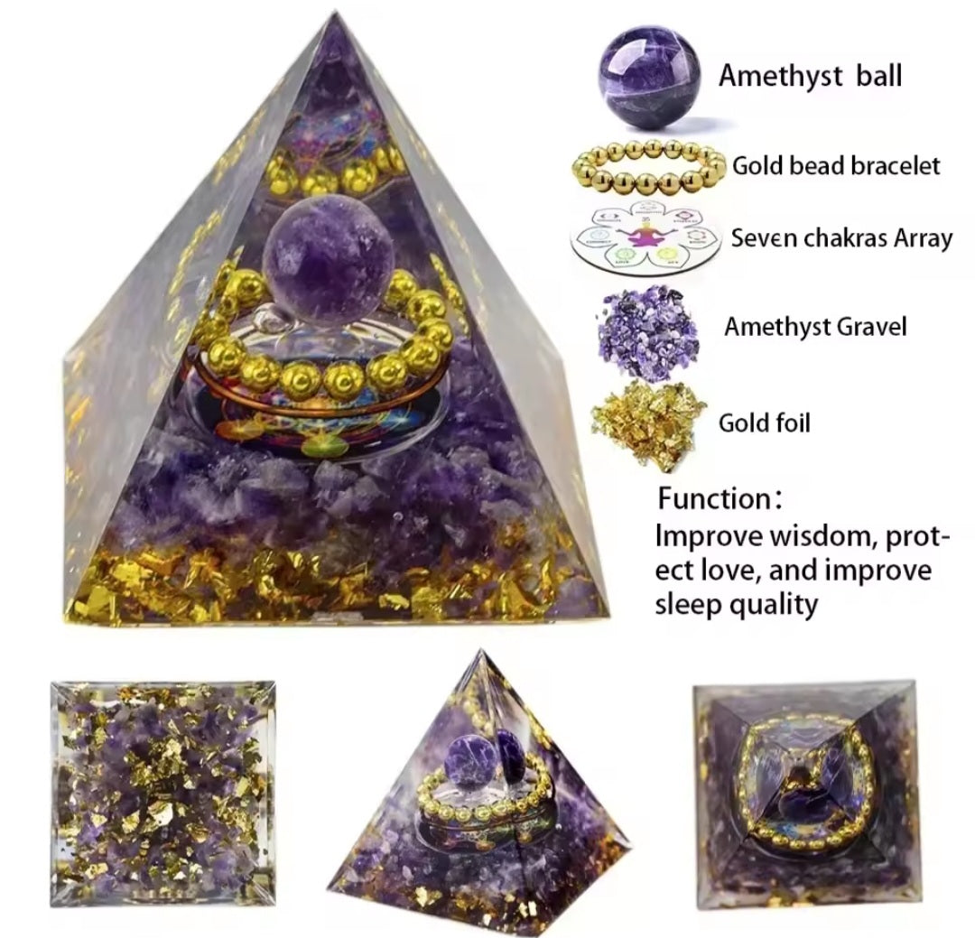 Natural Crystal Energy Generator Pyramid