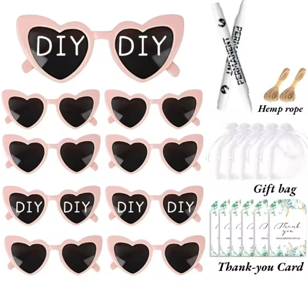 60 Pairs DIY Heart Shaped Sunglasses.