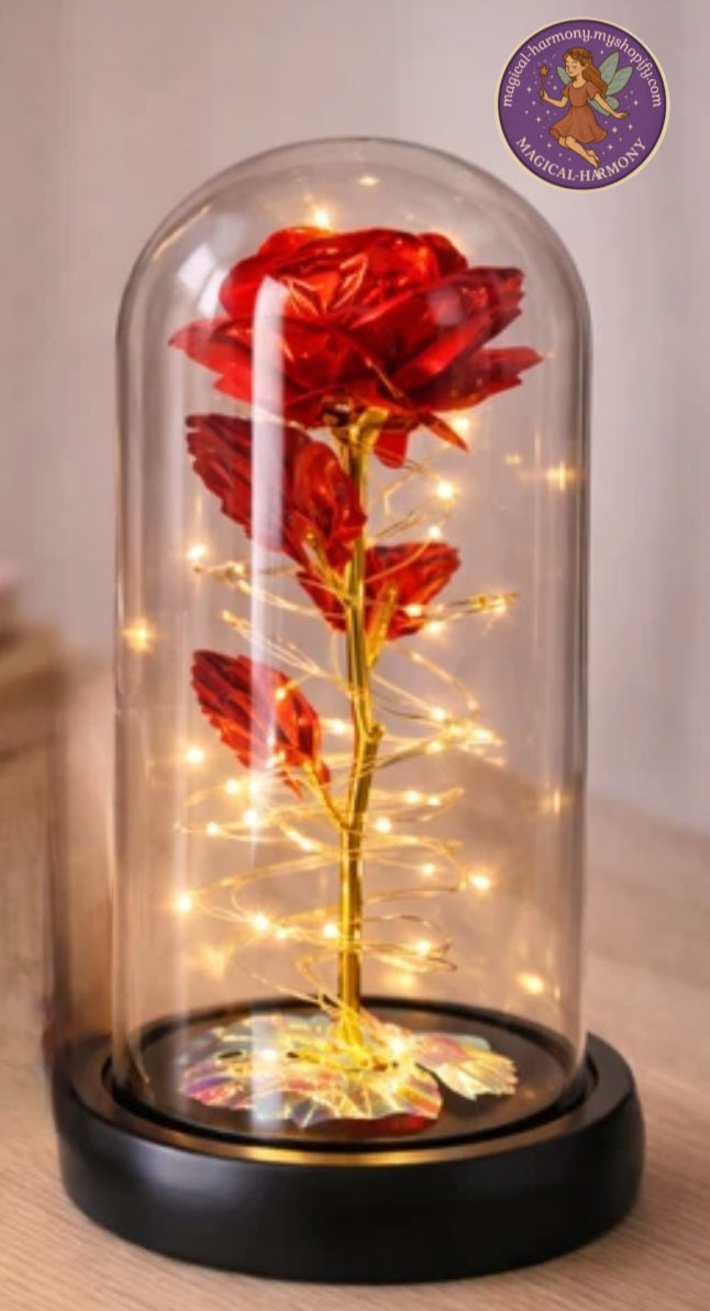 LED Light-Up Rose in a Glass Dome