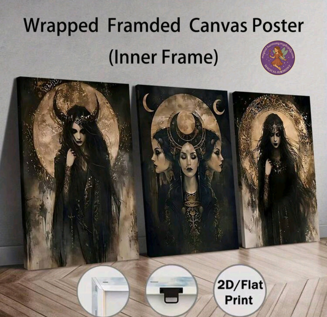 3-Piece Hecate Triple Goddess Poster Set (Frame not included)