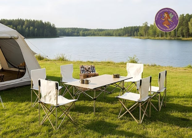 7 Piece Outdoor Folding Table & Chair Set 🤍🏕️