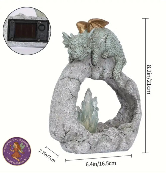 Mounted Solar Dragon Outdoor Statue