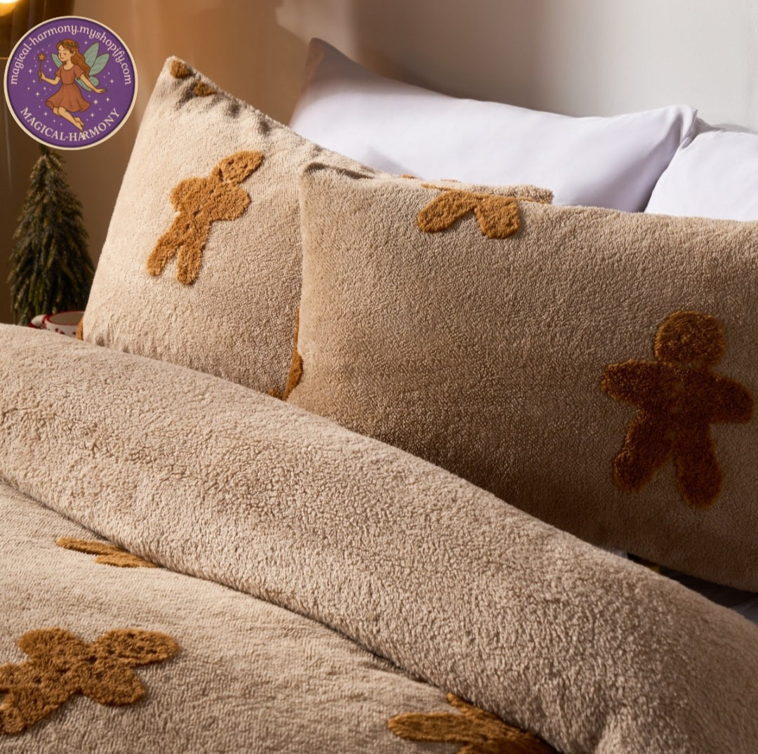 Tufted Gingerbread Man Teddy Duvet Set