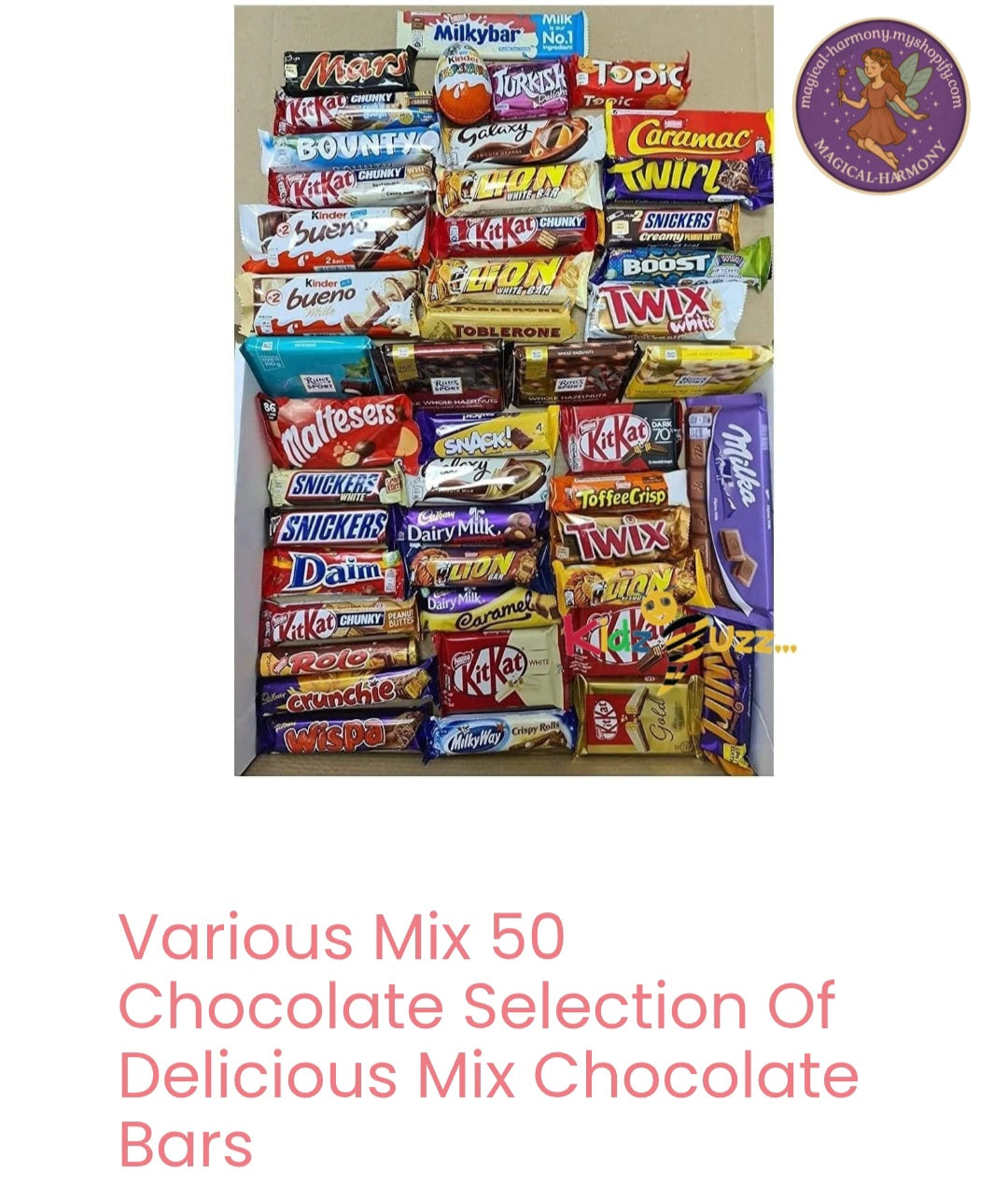 Various Mix 50 Chocolate Selection Of Delicious Mix Chocolate Bars. Free Delivery