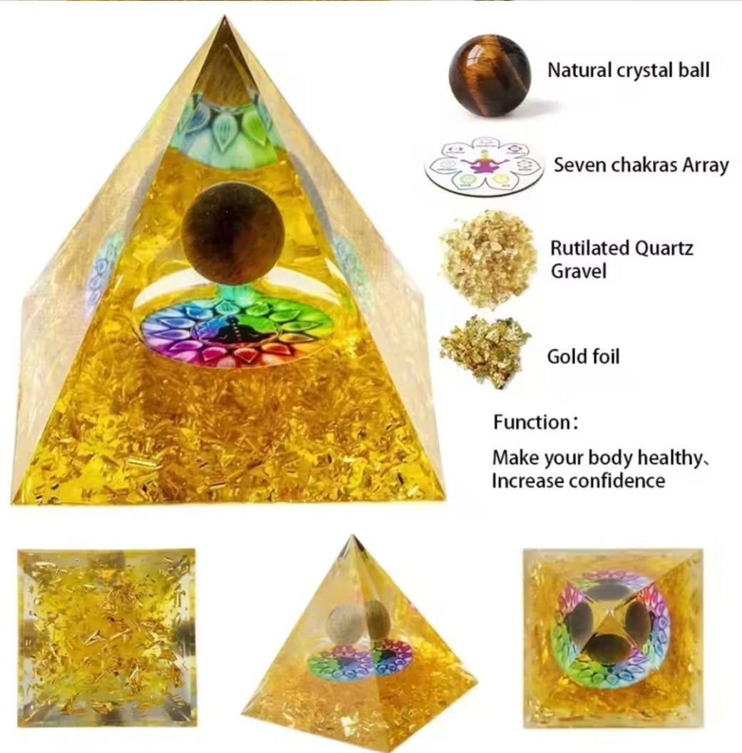 Natural Crystal Energy Generator Pyramid