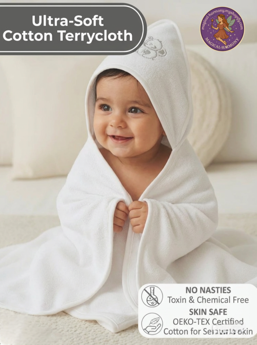 2Pack 100% Cotton Hooded Baby Towels