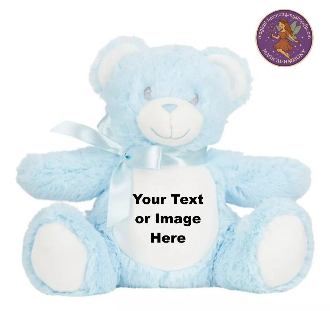 Personalised Mini Teddy Stuff Toys Image Text Valentine Birthday Adult Kid Gift