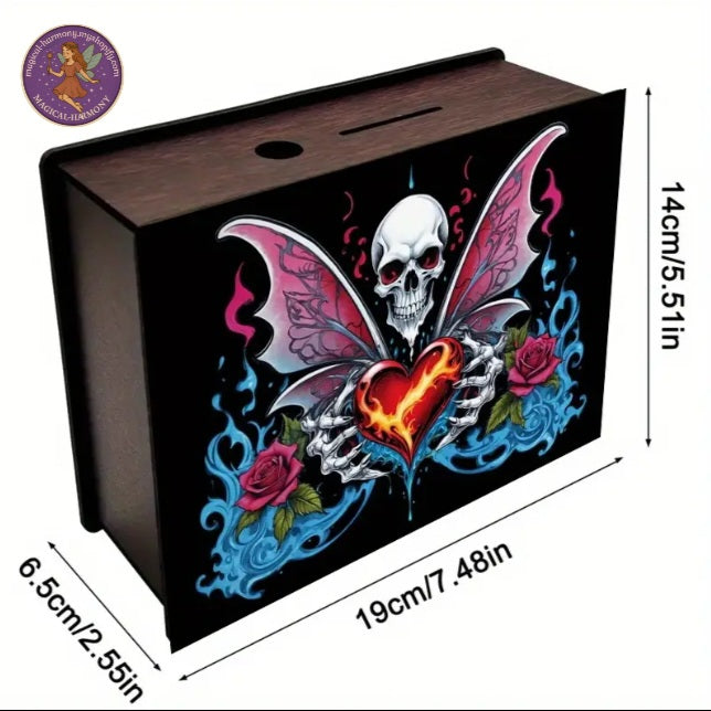 Hand-Painted Recycled Wood Money Box