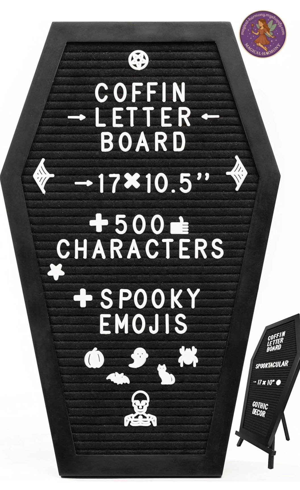 Halloween Coffin Letter Board With Characters Gothic Birthday Wedding Home Decor