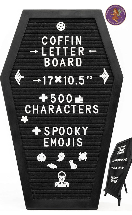 Halloween Coffin Letter Board With Characters Gothic Birthday Wedding Home Decor