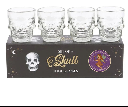 4 Skull Shot Glasses