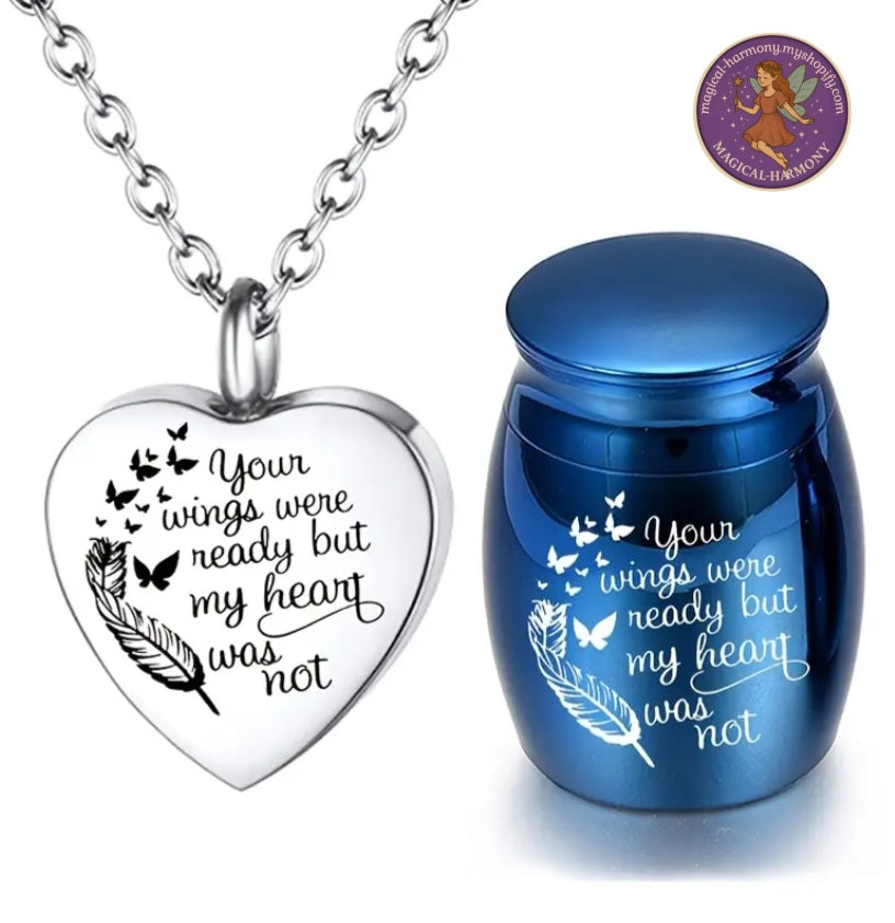 2pcs Memorial Urn Necklace Set