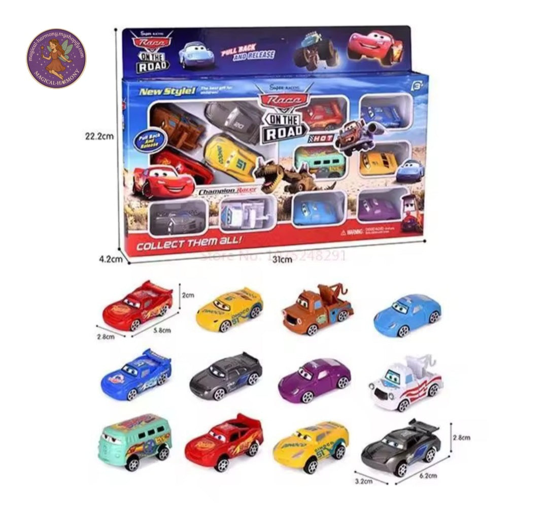 12-Piece Disney Pixar Lightning McQueen Toy Car Set
