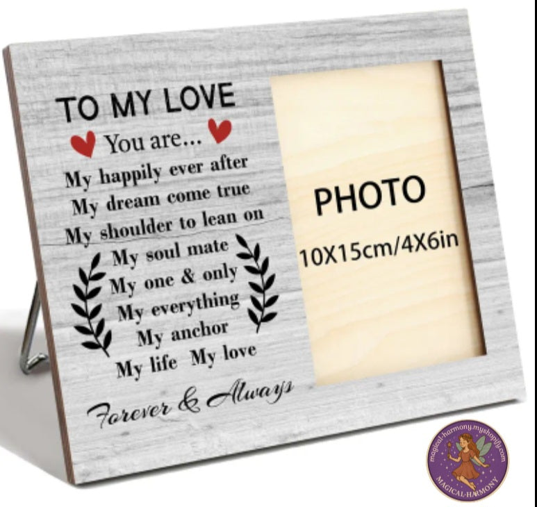 Romantic Love Quotes Wooden Picture Frame