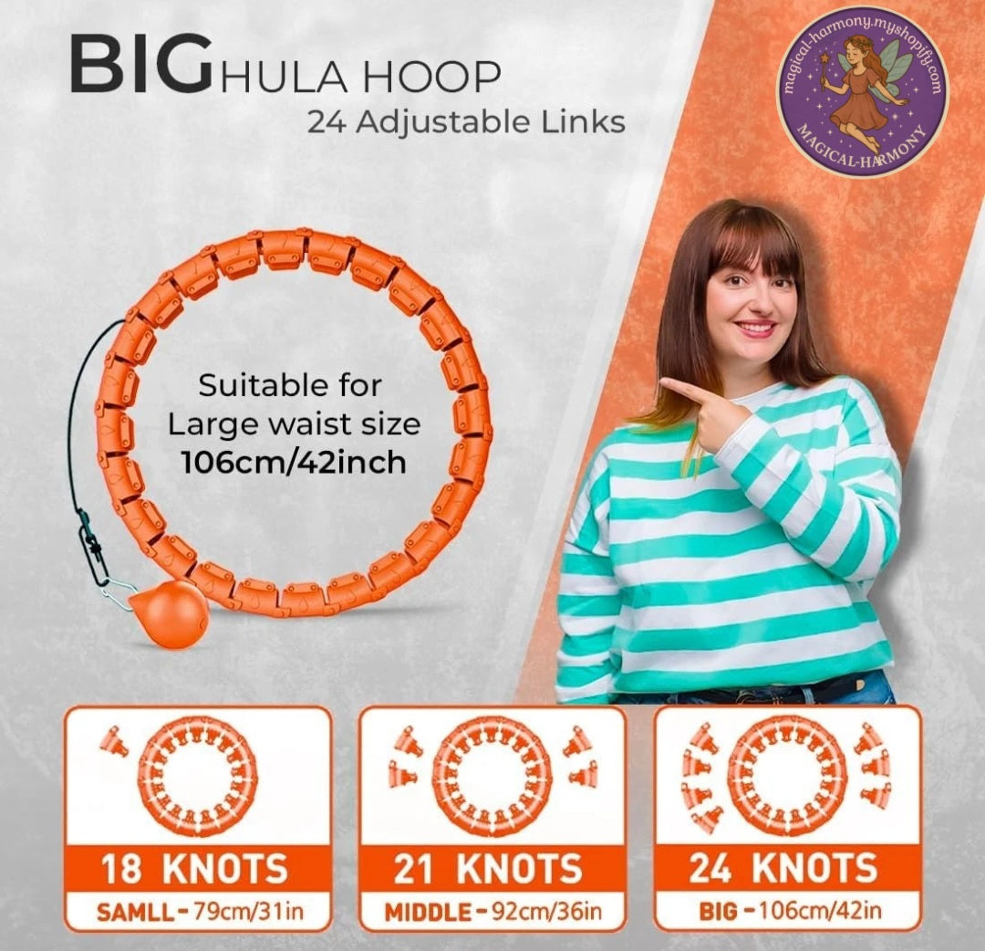 Adjustable Hula Hoops for Adults Fitness Exercise Infinity Hoop with 360° Hips
