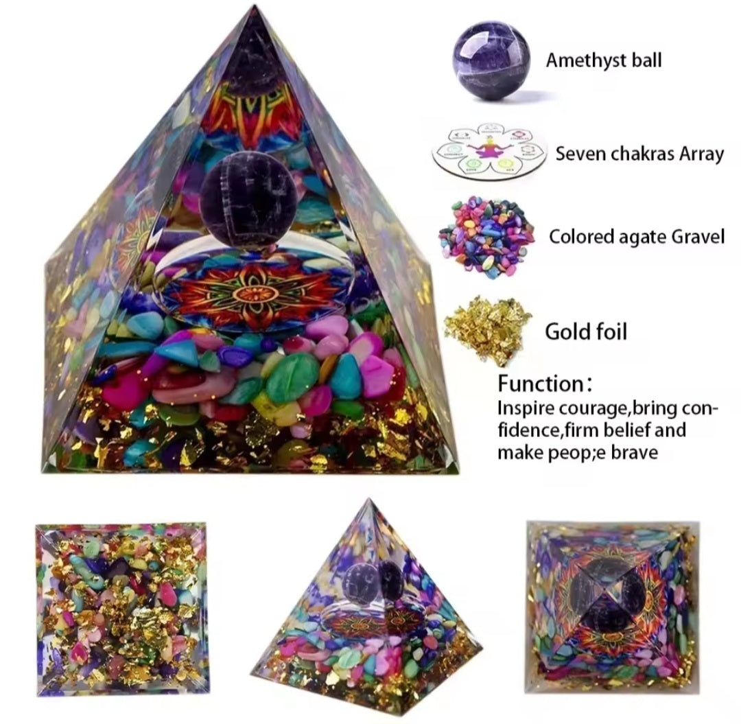 Natural Crystal Energy Generator Pyramid