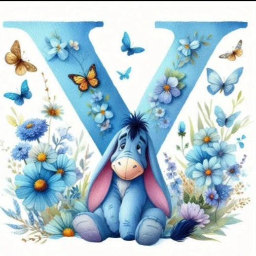Alphabet Donkey Diamond Painting.