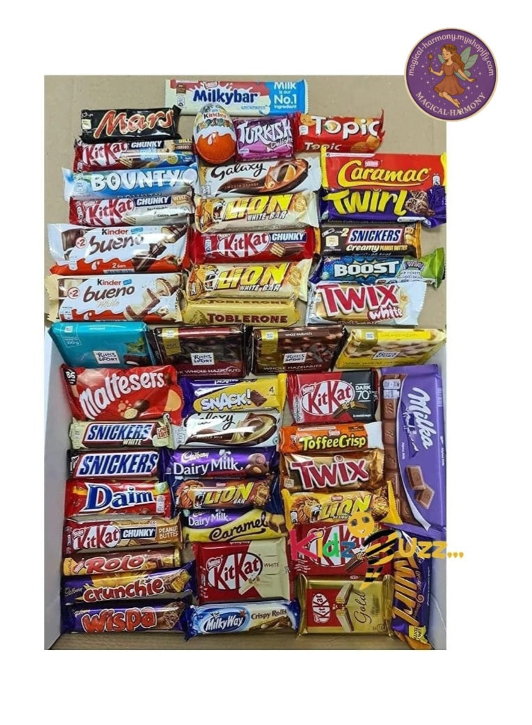 Various Mix 50 Chocolate Selection Of Delicious Mix Chocolate Bars. Free Delivery