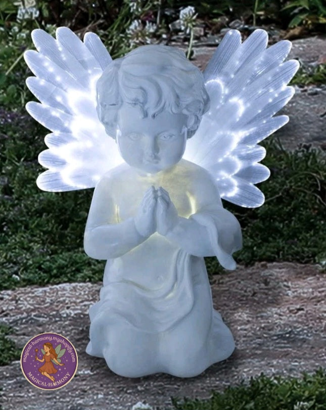 Solar Powered LED Cherub Angel