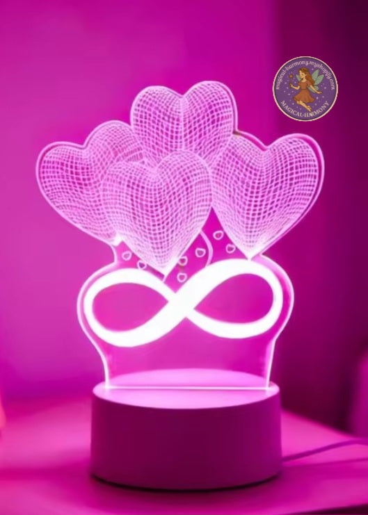 USB 3D Love LED Light