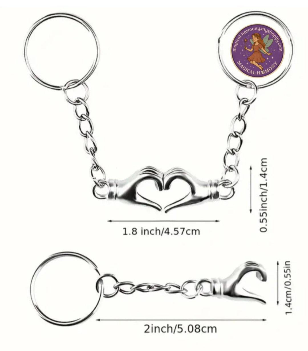 Heart Hands Couple Magnetic Keyrings