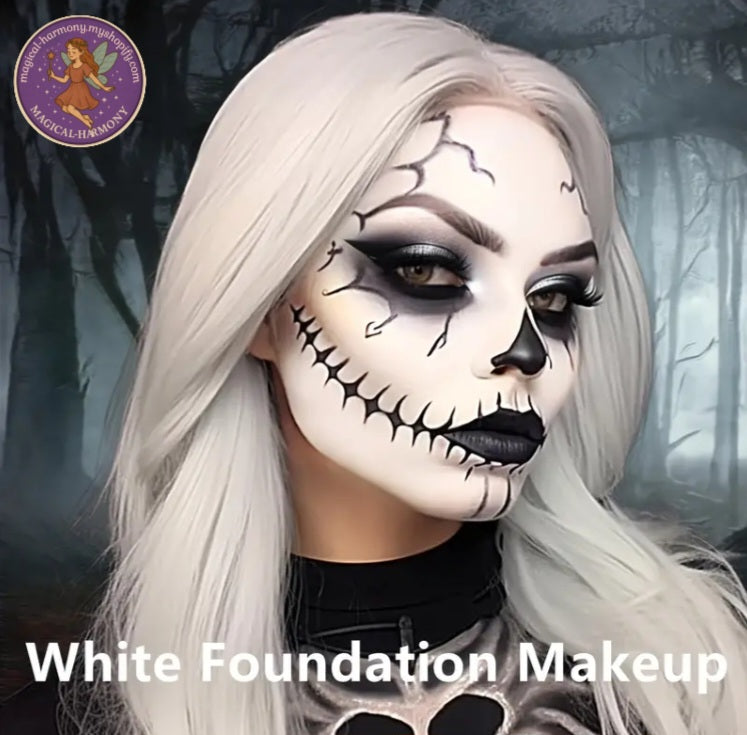 White Liquid Foundation & Black Lipstick Cosplay Set