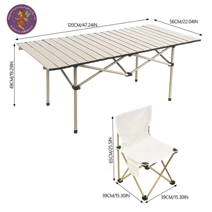 7 Piece Outdoor Folding Table & Chair Set 🤍🏕️