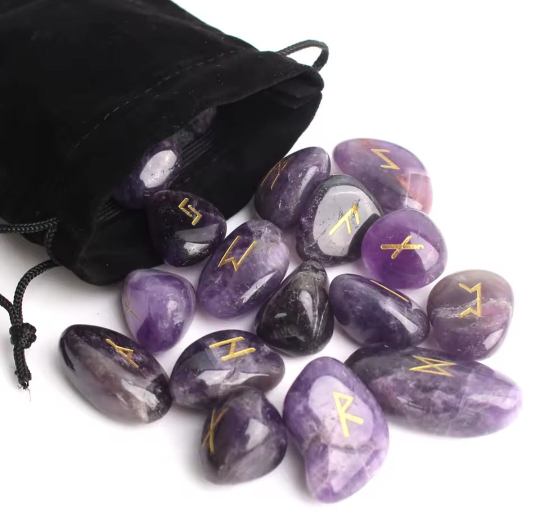 Natural Crystal Rune Stones