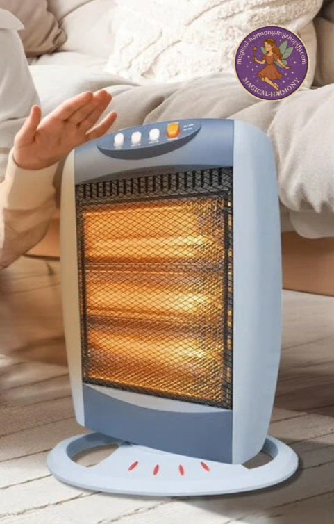 Halogen Heater 3 Bar Electric Heater with Adjustable 1200W Heat Settings