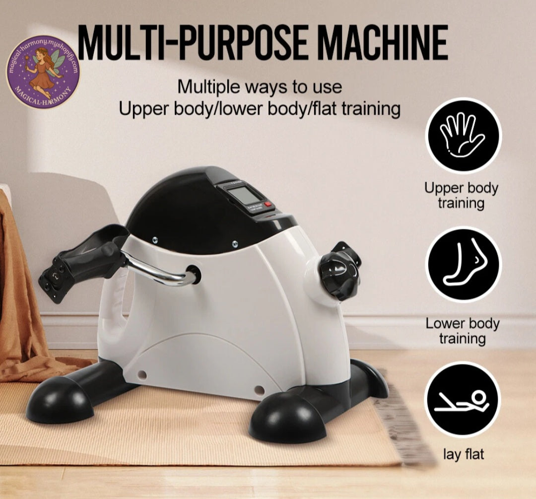 Mini Exercise Bike Under Desk Pedal Exerciser Leg Training w/LCD Display Fitness