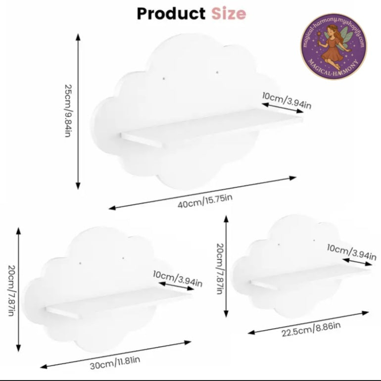 Set of 3 White Cloud Relief Wall Frames