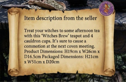 Witches Brew” Teapot & Cauldron Cup Set