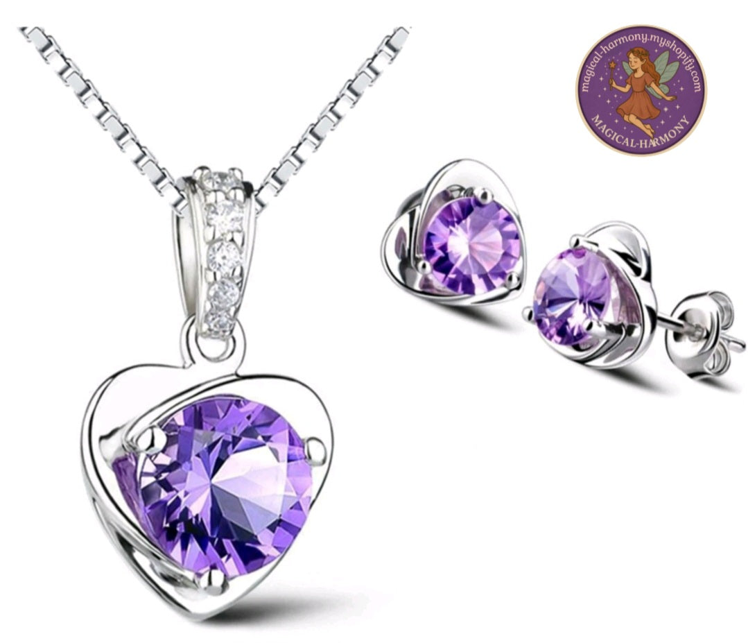 Elegant Purple Gemstone Jewellery Set
