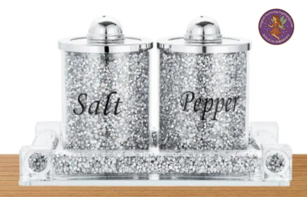 3-Piece Crystal Crushed Diamond Salt & Pepper Set