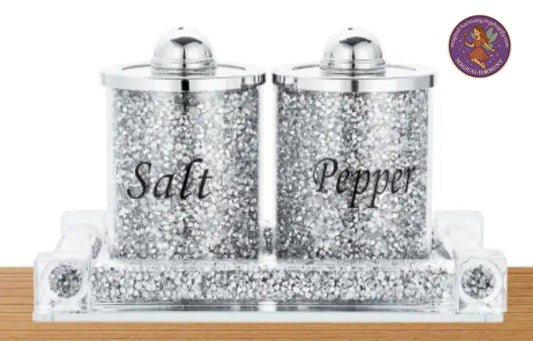 3-Piece Crystal Crushed Diamond Salt & Pepper Set