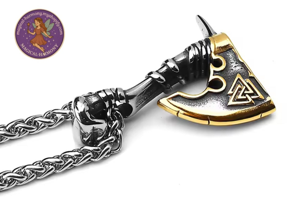 Men’s Nordic Viking Axe Pendant Necklace