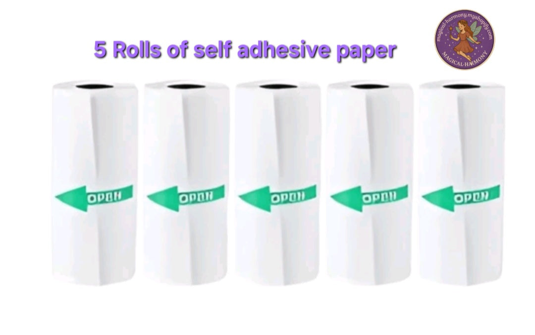 SOKANY Mini Portable Thermal Printer And 5 Reels Of Adhesive Paper